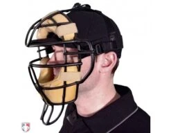Richardson Surge Fitted Base Umpire Cap - 6 Stitch -Baseball Gear 540 Richardson Surge Fitted Plate Base Umpire Cap 6 Stitch Worn with Mask Side View