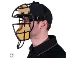 Richardson Pulse Performance FlexFit Combo Plate / Base Umpire Cap -Baseball Gear 633 Richardson Pulse Performance Flex Fit Umpire Cap 4 Stitch Worn with Mask Side View