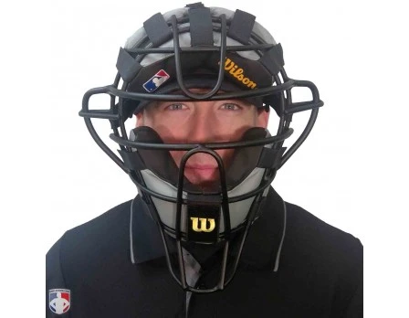 Wilson MLB Black Dyna-Lite Aluminum Umpire Mask With Black And Grey Wrap Around 7 Wilson MLB Black Dyna-Lite Aluminum Umpire Mask With Black And Grey Wrap Around - Image 5
