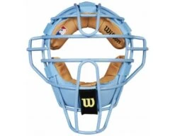 Wilson MLB Sky Blue Dyna-Lite Steel Umpire Mask With Sky Blue And Tan