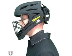 Wilson MLB Pro Stock Titanium Umpire Helmet -Baseball Gear A5800 Wilson Pro Stock Titanium Umpire Helmet Worn Side View