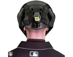 Wilson MLB Pro Stock Steel Umpire Helmet -Baseball Gear A5801 Wilson Pro Stock Steel Umpire Helmet Worn Back View