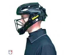 Wilson MLB Pro Stock Steel Umpire Helmet -Baseball Gear A5801 Wilson Pro Stock Steel Umpire Helmet Worn Side View