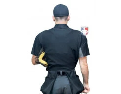 Wilson MLB West Vest Pro Gold 2 Memory Foam Umpire Chest Protector -Baseball Gear B7203 Wilson MLB West Vest Pro Gold 2 Memory Foam Umpire Chest Protector worn shirt back