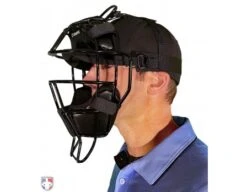 Champro Lightweight Steel Umpire Mask -Baseball Gear CM72 B CHAMPRO STEEL UMPIRE MASK Worn Front Angled View
