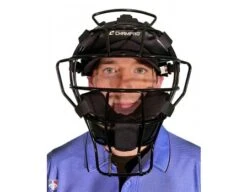 Champro Lightweight Steel Umpire Mask -Baseball Gear CM72 B CHAMPRO STEEL UMPIRE MASK Worn Front View