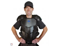 All-Star Cobalt Umpire Chest Protector -Baseball Gear CPU5000 All Star Cobalt Umpire Chest Protector Worn Front View
