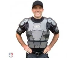 Diamond Pro Umpire Chest Protector -Baseball Gear DCP PRO Worn Front All Attachments 1