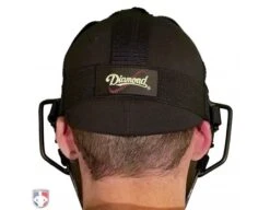 Diamond Matte Black Big League Aluminum Umpire Mask With Leather -Baseball Gear DFM BL Diamond Big League Aluminum Umpire Mask with Leather Worn Back Harness View