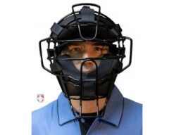 Diamond ECLIPSE All-Black IX3 Aluminum Umpire Mask -Baseball Gear DFM ECL Diamond ECLIPSE All Black iX3 Aluminum Umpire Mask worn mask front