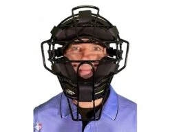 Diamond IX3 Aluminum Umpire Mask With Quik-Dry -Baseball Gear DFM UMP Diamond iX3 Aluminum Umpire Mask with Quik Dry Worn Front View