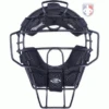 Diamond Matte Black Big League Aluminum Umpire Mask With Leather -Baseball Gear DFMBLMB Front