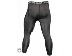 Force3 Black Compression Umpire Tights With Dupont Kevlar Thigh Protection -Baseball Gear F3 TIGHTS V2 Force3 V2 Compression Umpire Tights with Kevlar Thigh Protection Worn Back View No Body