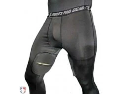 Force3 Black Compression Umpire Tights With Dupont Kevlar Thigh Protection