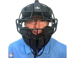 All-Star Black Magnesium Umpire Mask With Black LUC 14 All-Star Black Magnesium Umpire Mask With Black LUC -Baseball Gear FM4000 MAG UMP BK BK Worn Front