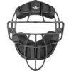 All-Star Black Magnesium Umpire Mask With Black LUC -Baseball Gear FM4000MAG UMP BK BK Front Low