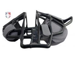All-Star Black Magnesium Umpire Mask With Grey LUC 12 All-Star Black Magnesium Umpire Mask With Grey LUC -Baseball Gear FM4000MAG UMP BK GY All Star Black Magnesium Umpire Mask with Grey LUC side flat