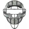 All-Star Black Magnesium Umpire Mask With Grey LUC -Baseball Gear FM4000MAG UMP BK GY Front Low