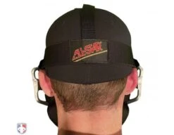 All-Star Silver Magnesium Umpire Mask With Black LUC 16 All-Star Silver Magnesium Umpire Mask With Black LUC -Baseball Gear FM4000MAG UMP SV BK All Star Magnesium Umpire Mask with Black LUC Worn Back View