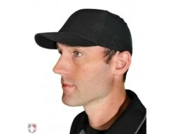 Smitty Performance Flex Fit Umpire Cap -Baseball Gear HT314 BK Smitty Performance Flex Fit Umpire Cap 4 Stitch Worn Front Angled View 1