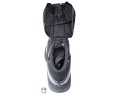 New Balance V3 All-Black Mid-Cut Umpire Plate Shoes -Baseball Gear MU460XB3 New Balance V3 All Black Mid Cut Umpire Plate Shoes Top View with Plate Up