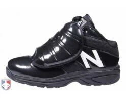 New Balance V3 Black & White Mid-Cut Umpire Plate Shoes -Baseball Gear MU460XT3 New Balance V3 Black White Mid Cut Umpire Plate Shoes Outside Side View