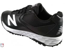 New Balance V3 Black & White Low-Cut Umpire Base Shoes -Baseball Gear MU950XT3 New Balance V3 Black White Low Cut Umpire Base Shoes Outside Back Angled View