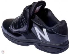 New Balance V3 Black & White Low-Cut Umpire Plate Shoes -Baseball Gear MUL460T3 New Balance V3 Black White Low Cut Umpire Plate Shoes Outside Back Angled View