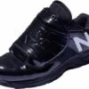 New Balance V3 Black & White Low-Cut Umpire Plate Shoes -Baseball Gear MUL460T3 New Balance V3 Black White Low Cut Umpire Plate Shoes Outside Front Angled View