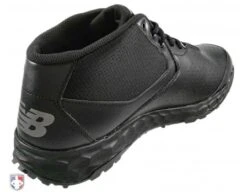 New Balance V3 All-Black Mid-Cut Umpire Base Shoes -Baseball Gear MUM950B3 New Balance V3 All Black Mid Cut Umpire Base Shoes Inside Back Angled View