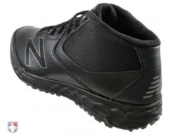 New Balance V3 All-Black Mid-Cut Umpire Base Shoes -Baseball Gear MUM950B3 New Balance V3 All Black Mid Cut Umpire Base Shoes Outside Back Angled View 1
