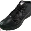 New Balance V3 All-Black Mid-Cut Umpire Base Shoes -Baseball Gear MUM950B3 New Balance V3 All Black Mid Cut Umpire Base Shoes Outside Front Angled View