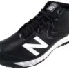 New Balance V3 Black & White Mid-Cut Umpire Base Shoes -Baseball Gear MUM950T3 New Balance V3 Black White Mid Cut Umpire Base Shoes Outside Front Angled View