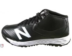 Featured Products -Baseball Gear MUM950T3 New Balance V3 Black White Mid Cut Umpire Base Shoes Outside Side View