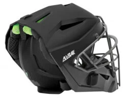 All-Star Matte Black MVP5 Umpire Helmet -Baseball Gear MVP5 All Star Matte Black MVP5 Umpire Helmet w Defexion Tech backside