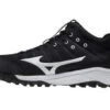 Mizuno Ambition 2 All-Surface Black & White Mid-Cut Shoes -Baseball Gear MZ AB2M Mizuno Ambition 2 All Surface Black White Mid Cut Shoes side