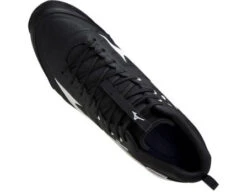 Mizuno Ambition 2 All-Surface Black & White Mid-Cut Shoes -Baseball Gear MZ AB2M Mizuno Ambition 2 All Surface Black White Mid Cut Shoes top angle