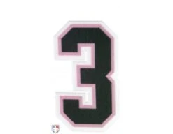 3" Black On Pink On White Precision-Cut Number