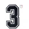 3" Black On White On Black Precision-Cut Number 2 3" Black On White On Black Precision-Cut Number -Baseball Gear N3 SUB BWB for web