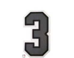 3" Grey On Black On White Precision-Cut Number