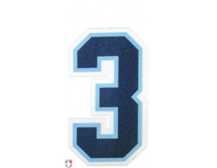 3" Navy On Powder Blue On White Precision-Cut Number 3 3" Navy On Powder Blue On White Precision-Cut Number