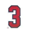3" Red On Navy On White Precision-Cut Number 1 3" Red On Navy On White Precision-Cut Number -Baseball Gear N3 SUB RNW 1