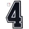 4" Black On White On Black Precision-Cut Number -Baseball Gear N4 SUB BWB 1