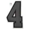 4" Grey On Black On White Precision-Cut Number -Baseball Gear N4 SUB GYBW