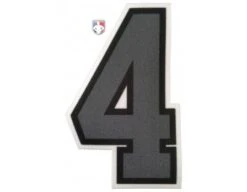 4" Grey On Black On White Precision-Cut Number