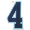 4" Navy On Powder Blue On White Precision-Cut Number -Baseball Gear N4 SUB NPBW Default