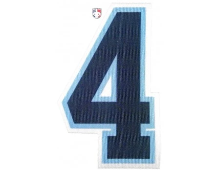 4" Navy On Powder Blue On White Precision-Cut Number 3 4" Navy On Powder Blue On White Precision-Cut Number