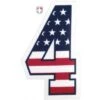 4" USA Stars And Stripes Precision-Cut Number 2 4" USA Stars And Stripes Precision-Cut Number -Baseball Gear N4 SUB SNS Default 1