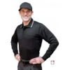 Smitty Long Sleeve Body Flex Umpire Shirt - Black -Baseball Gear S308 BK Smitty Long Sleeve Body Flex Umpire Shirt Black Worn