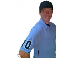 Smitty Vertical Stripe Umpire Shirt - Polo Blue -Baseball Gear S310 PB with N4 SUB BPBW 2